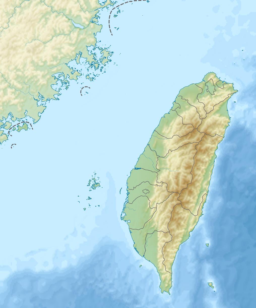 A relief map of Taiwan